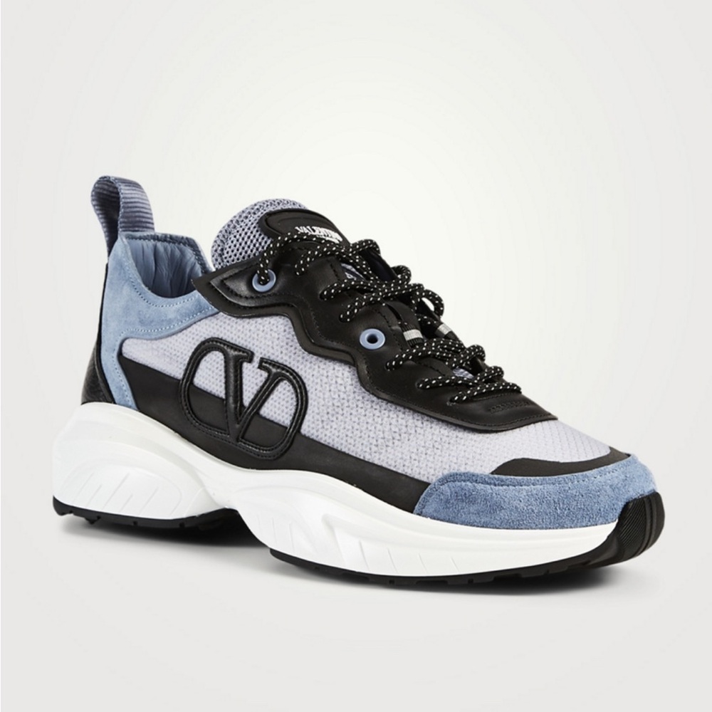 Valentino Garavani Black and Blue Sneakers
